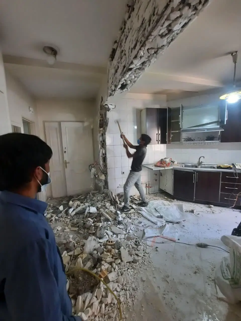 گچکاری خورده کاری( بازسازی تخریب )آرک اوپن شومینه