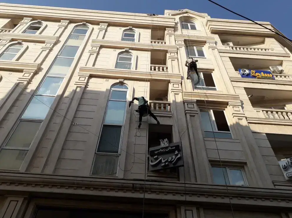 پیچ و رول پلاک،شستشوی نما،کار در ارتفاع، راپل