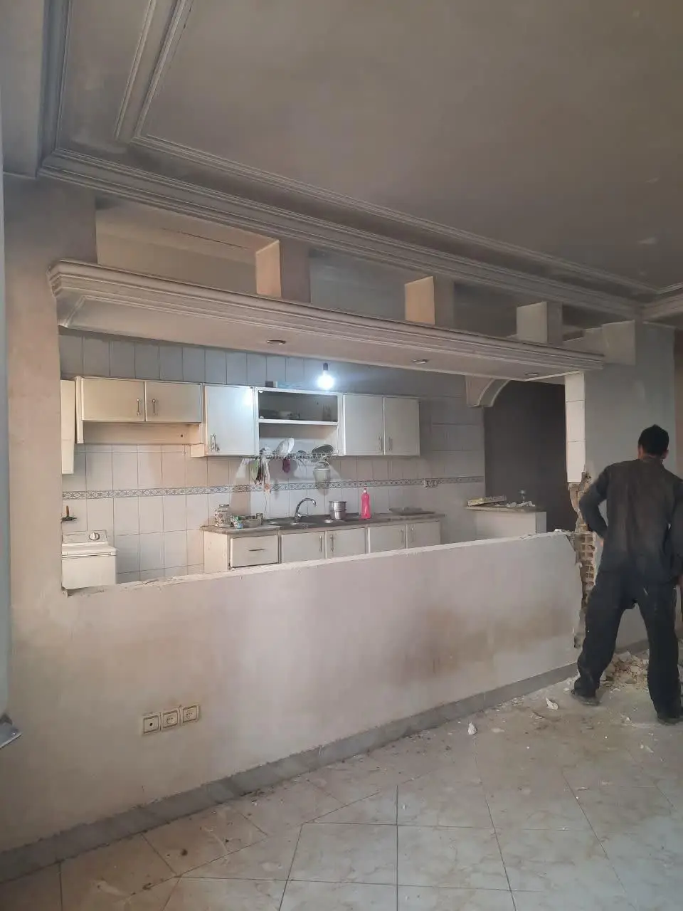 گچکاری خورده کاری( بازسازی تخریب )آرک اوپن شومینه