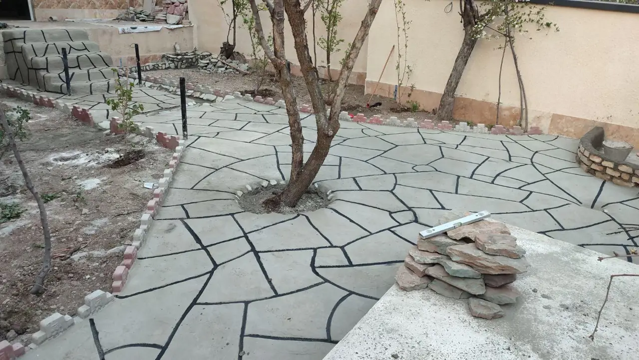 پیمانکاری ،محوطه سازی، سیمانکاری طرح سنگ وکف سازی