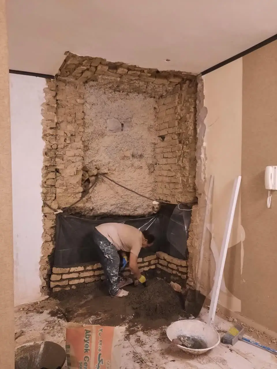 گچکاری خورده کاری( بازسازی تخریب )آرک اوپن شومینه